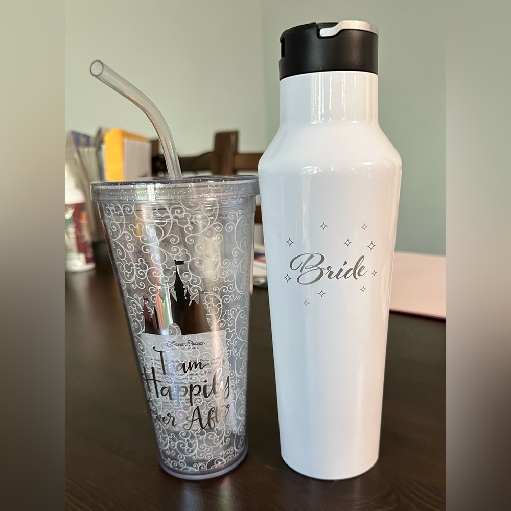 Disney Bride Tumbler/ Water Bottle bundle!